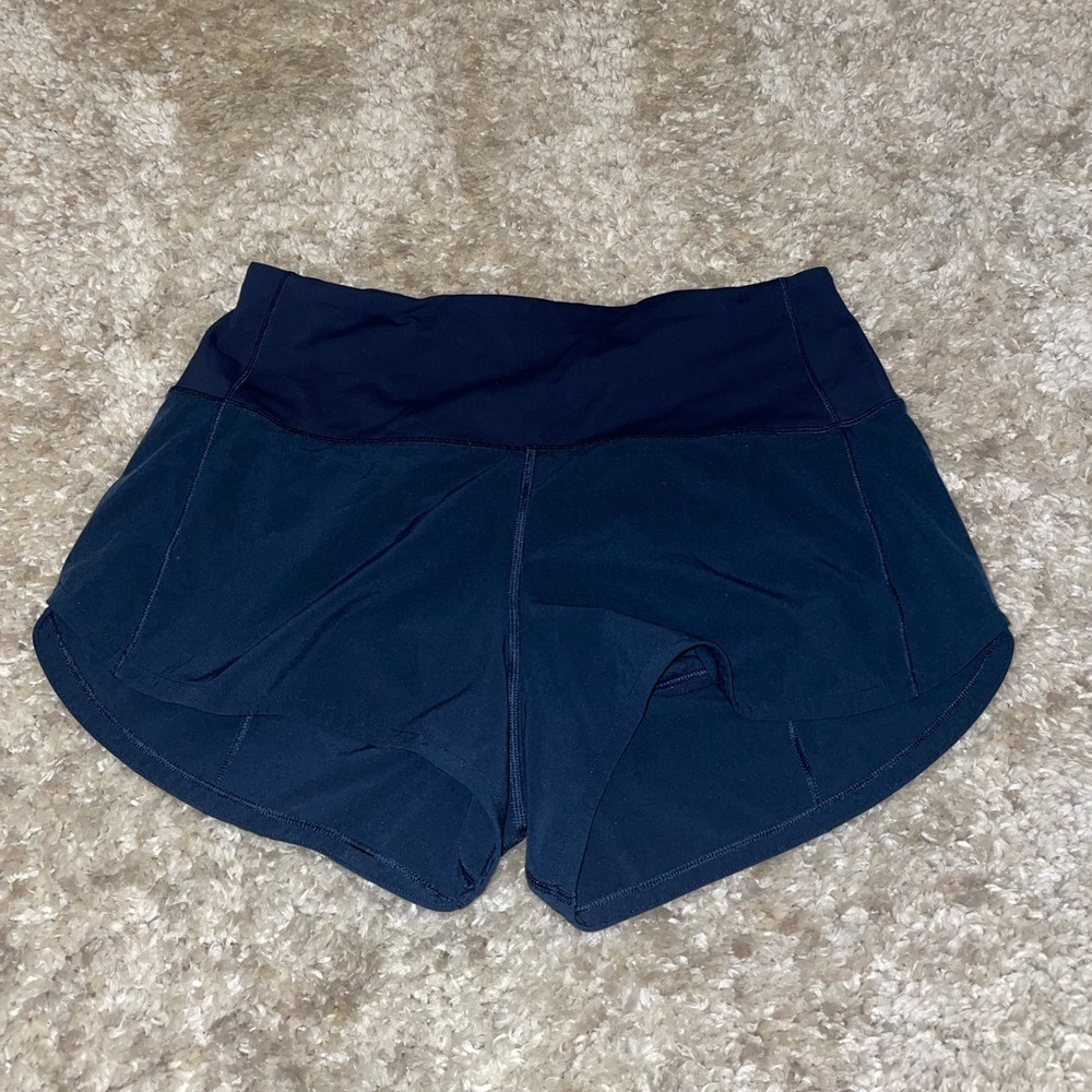 Navy blue high rise lululemon speed up shorts